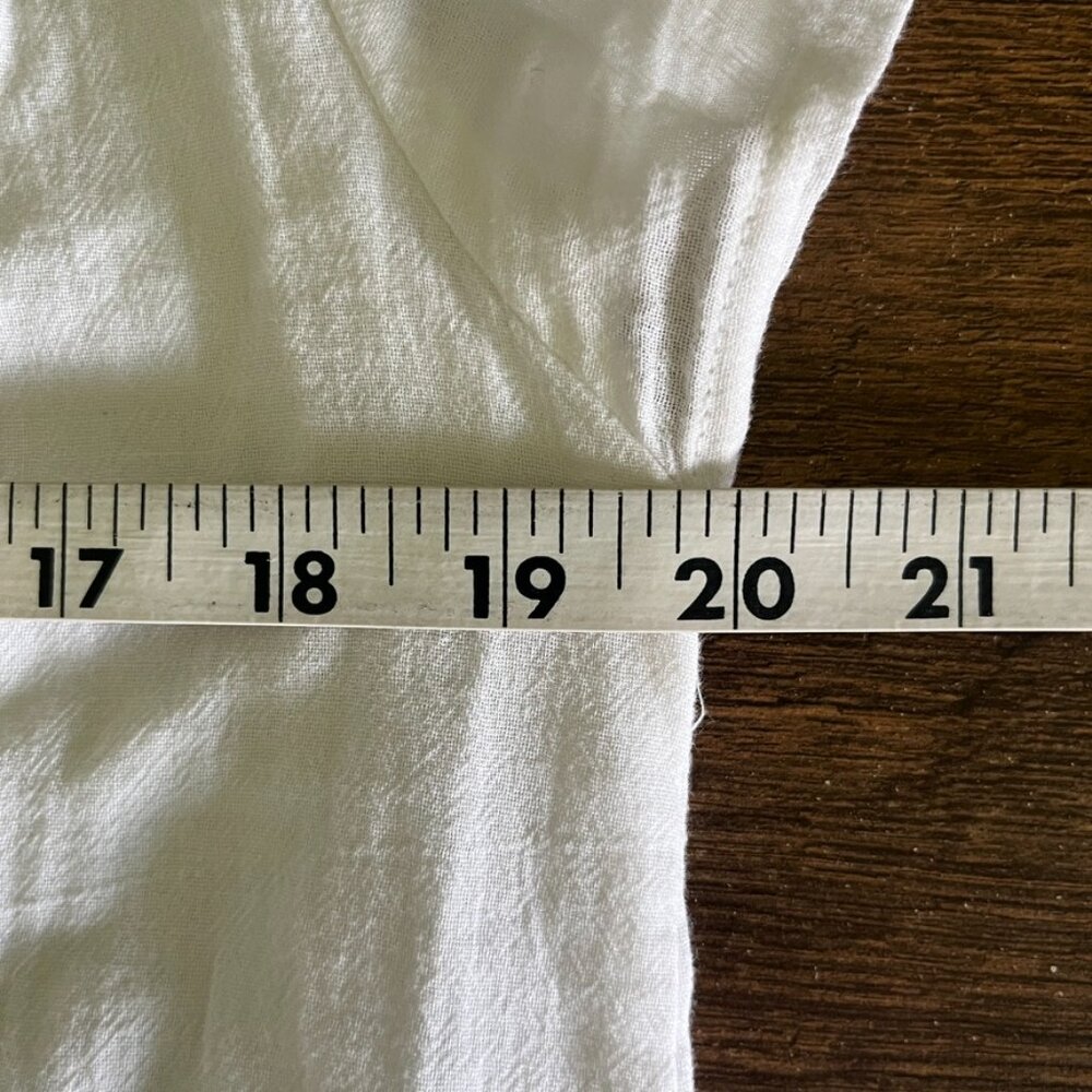 Blanc Du Nil Dress Size T3 Large White Cotton Gauze Drawstring Beach Resort - Picture 11 of 13